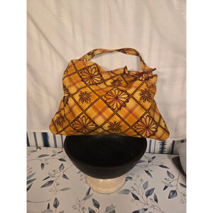 Women's Unbranded Shoulder Bag One Size Orange Brown Plaid Floral